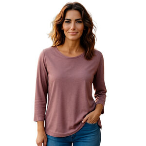 J.Jill Pure Jill Tunic Blouse Women L Pink Pima Cotton Long Sleeve Hi Low Casual